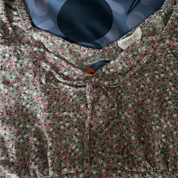 Sienna Sky Floral Puff Sleeve Top Tie Front Open Back Girly Blouse - Picture 4 of 4